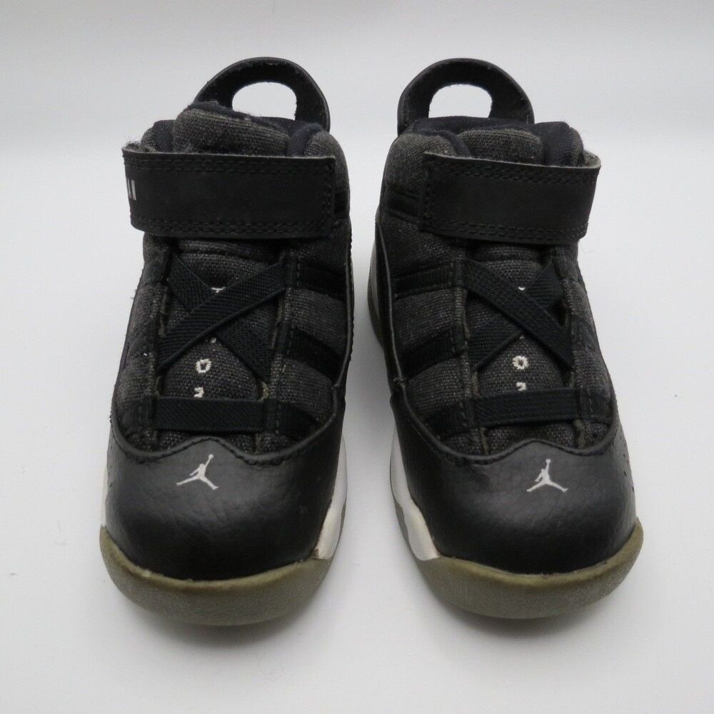 Nike Toddler Black Air Jordan 6 Rings BT Sneakers 323420-021 Size US 6C EU 22